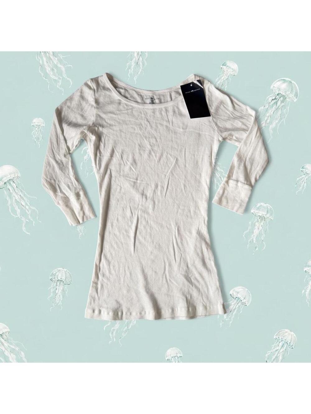 Brandy Melville white 3/4 sleeves top